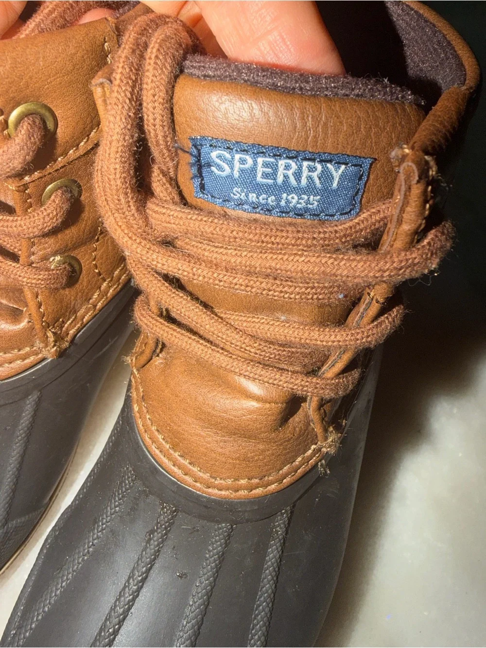 Sperry Kids Brown and Black Waterproof Duck Boots